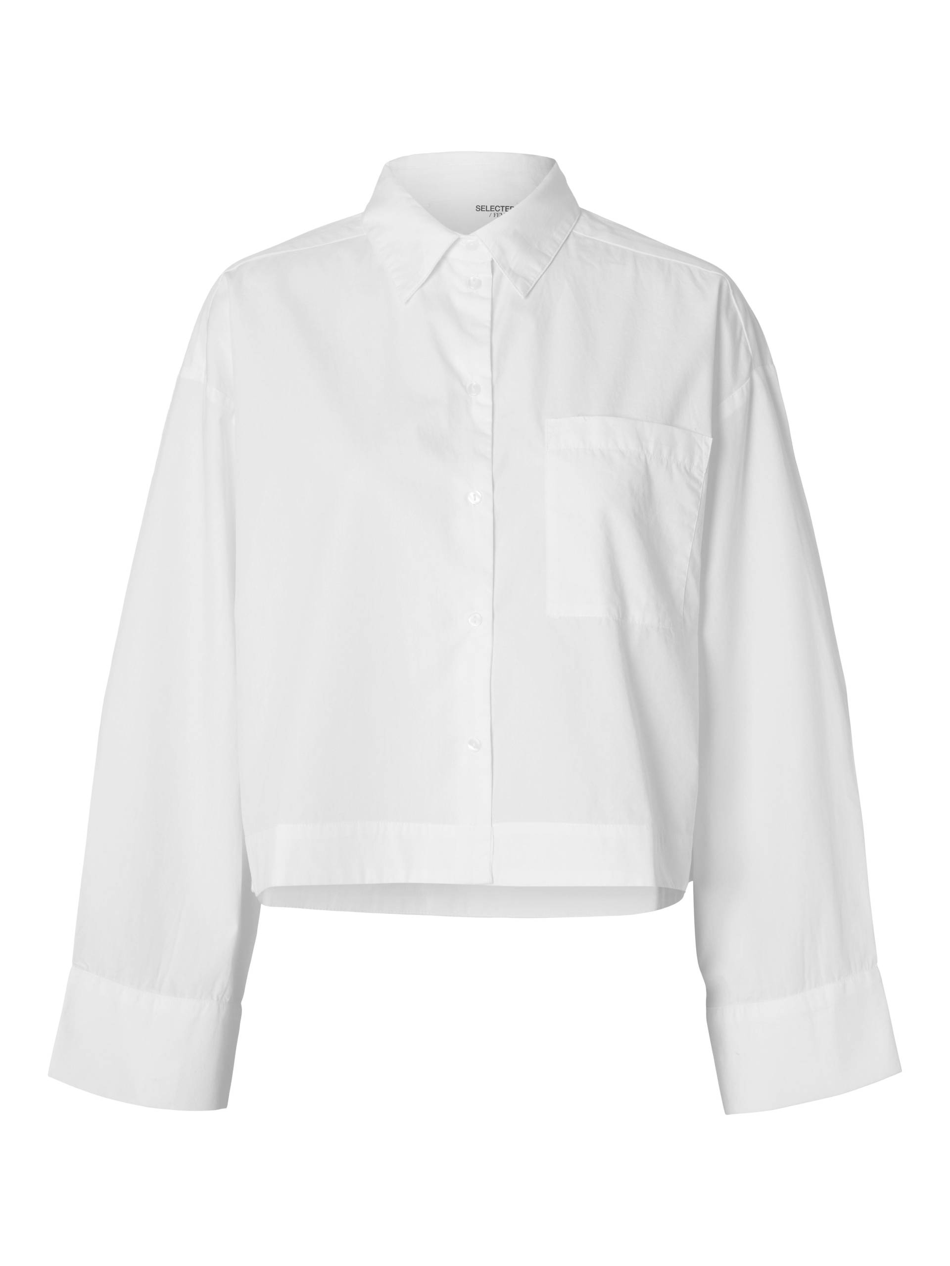 SELECTED WOMEN - SLFASTHA LS CROPPED BOXY SHIRT NOOS bright white - Gr. - 36 von SELECTED WOMEN