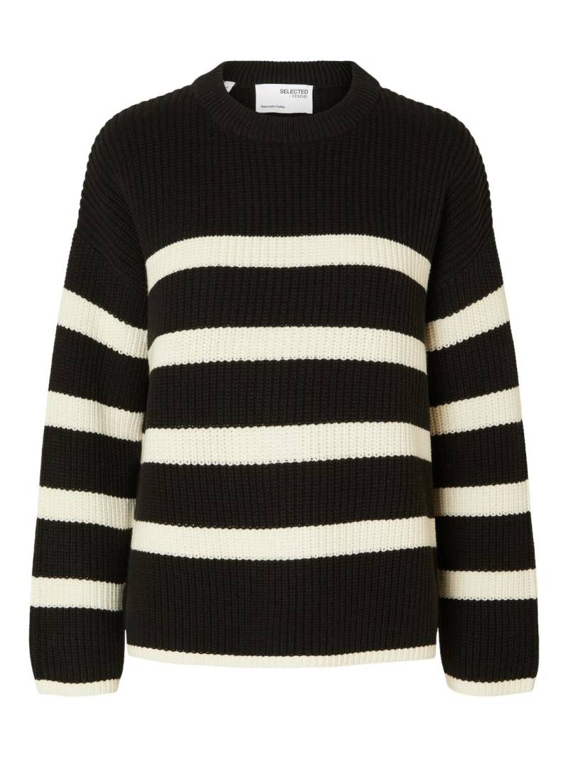 SELECTED WOMEN - SLFBLOOMIE LS KNIT O-NECK NOOS black - Gr. - L von SELECTED WOMEN