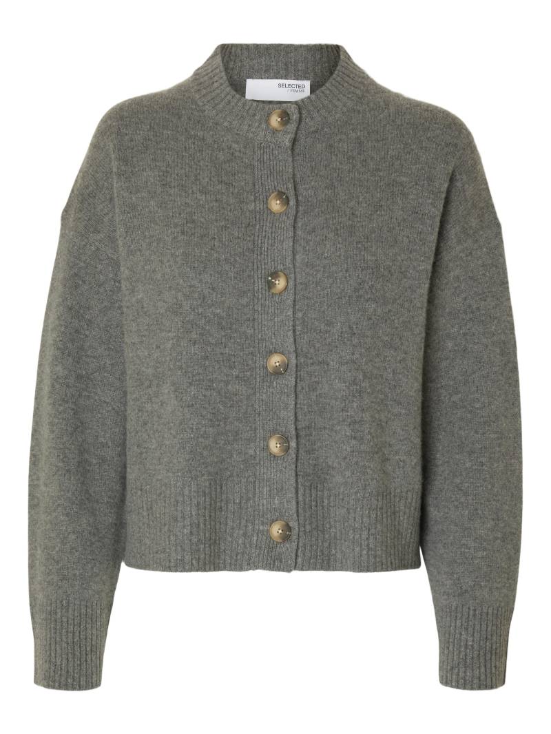 SELECTED WOMEN - SLFCILLE CASHMERE BLEND CARDIGAN NOOS medium grey melange - Gr. - L von SELECTED WOMEN