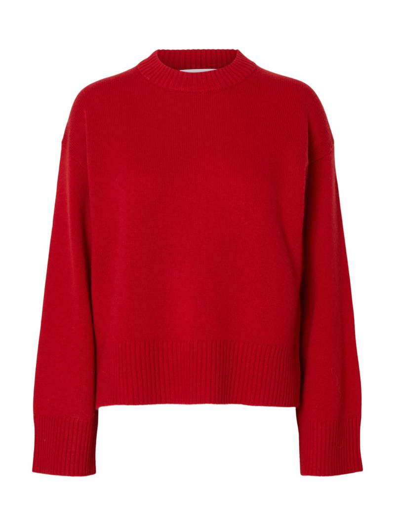 SELECTED WOMEN - SLFCILLE CASHMERE BLEND LS KNIT O-NECK equestrian red - Gr. - M von SELECTED WOMEN