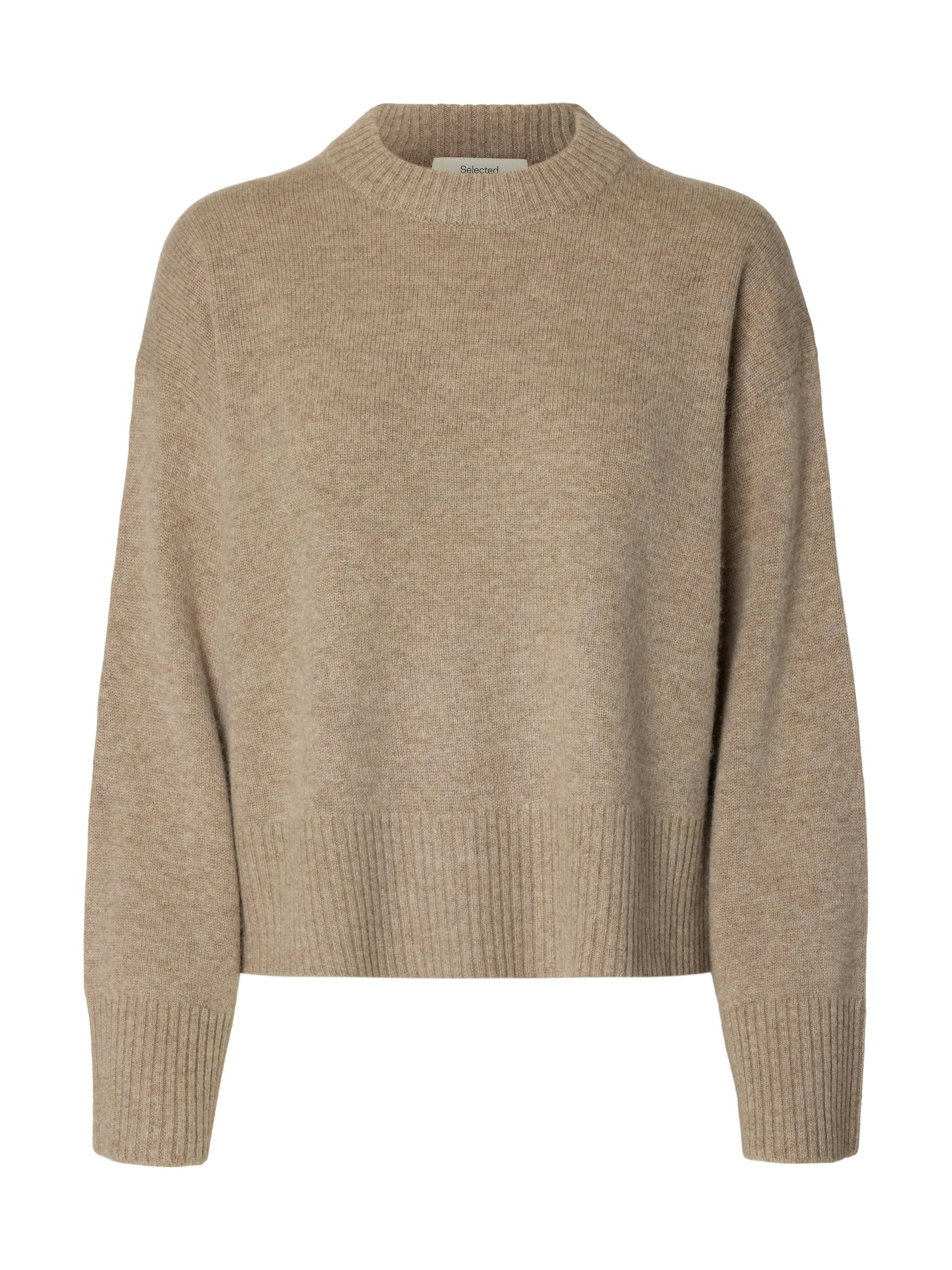 SELECTED WOMEN - SLFCILLE CASHMERE BLEND LS KNIT O-NECK irish cream - Gr. - L von SELECTED WOMEN