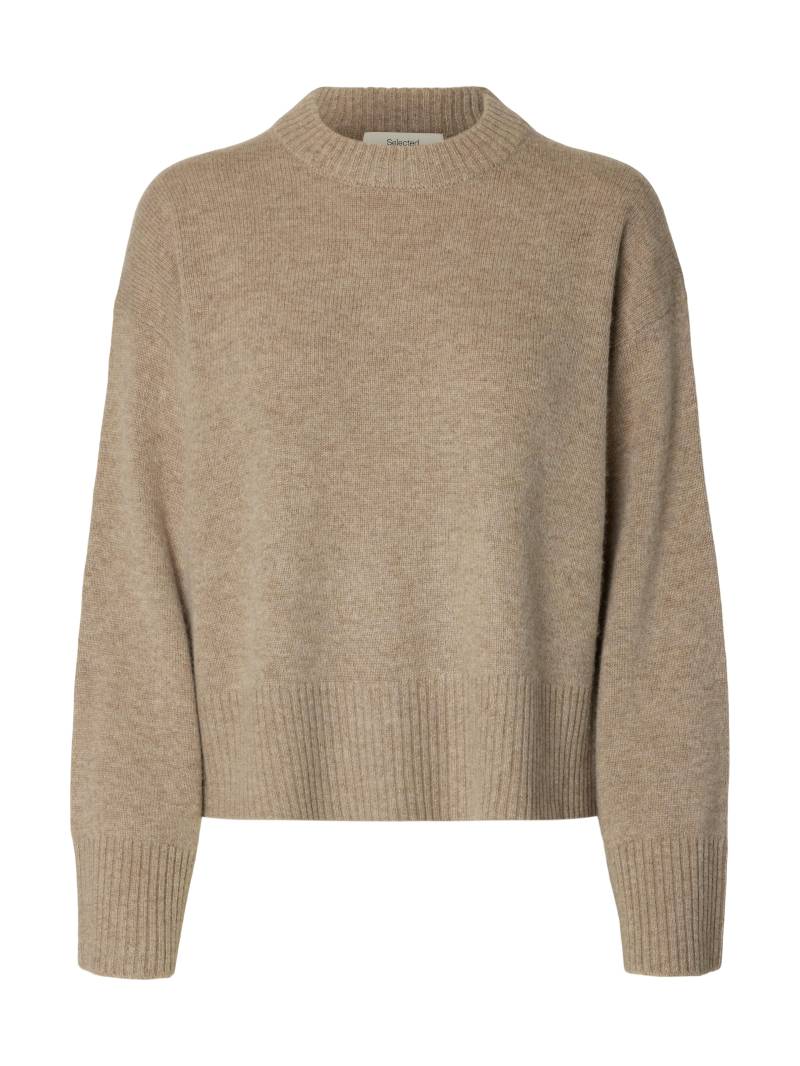 SELECTED WOMEN - SLFCILLE CASHMERE BLEND LS KNIT O-NECK irish cream - Gr. - L von SELECTED WOMEN
