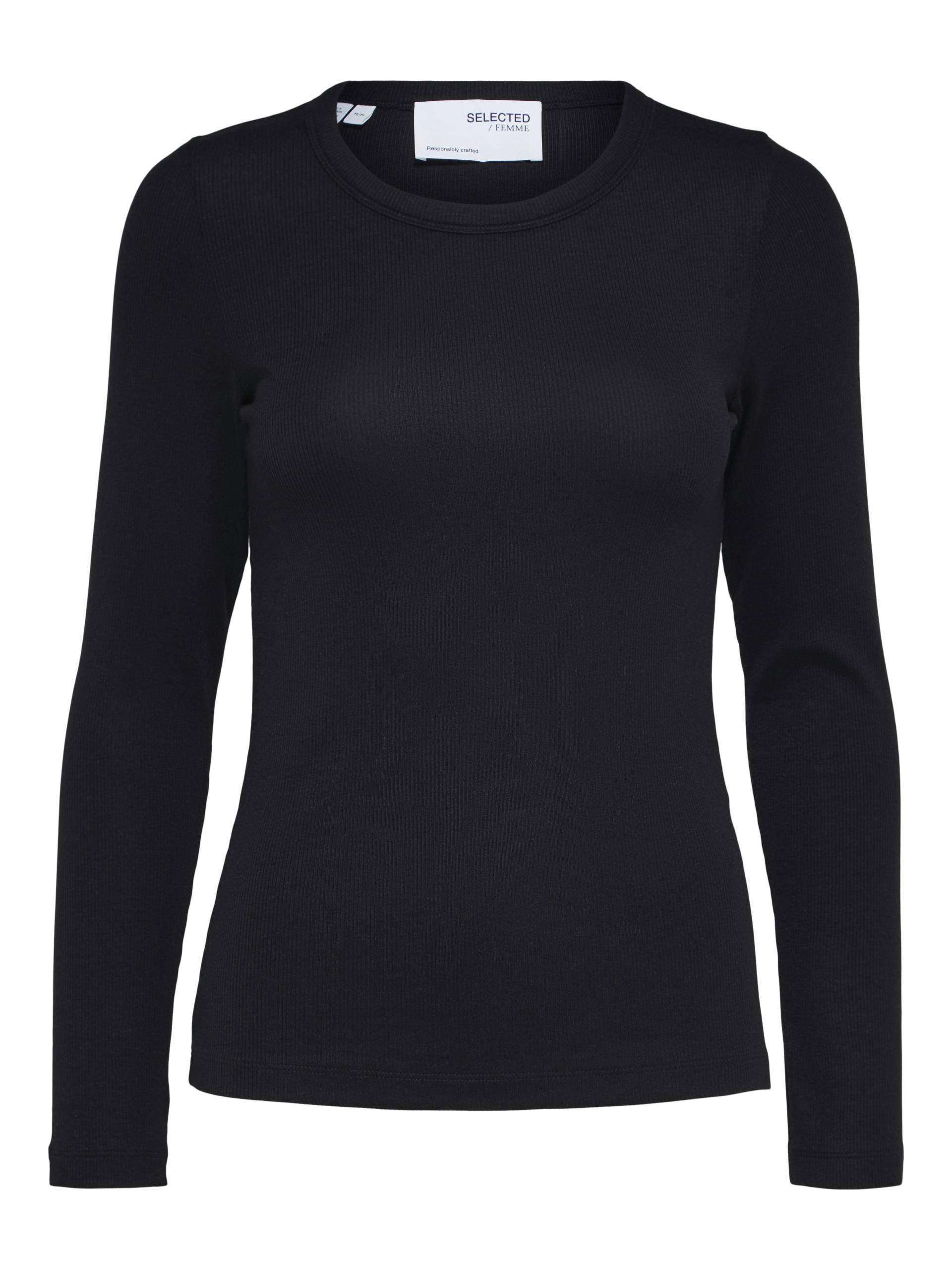 SELECTED WOMEN - SLFDIANNA LS O-NECK TOP NOOS black - Gr. - XL von SELECTED WOMEN