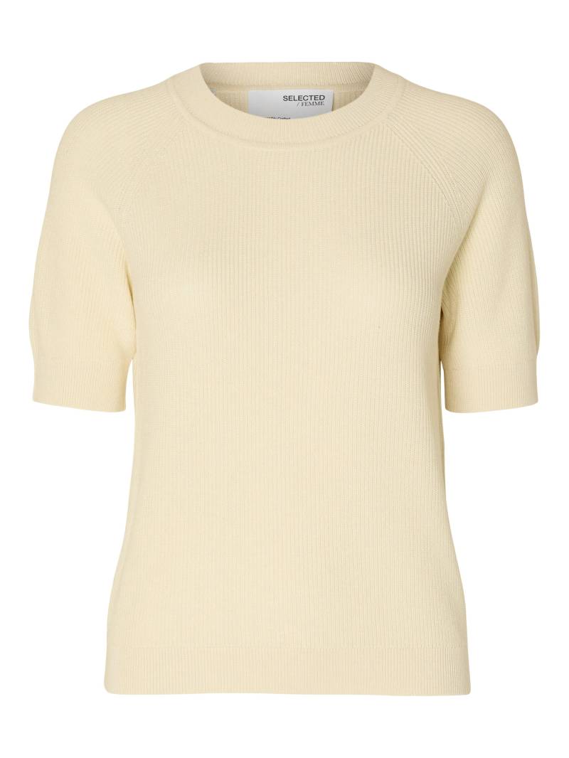 SELECTED WOMEN - SLFELINNA NEW SS KNIT TOP NOOS birch - Gr. - L von SELECTED WOMEN