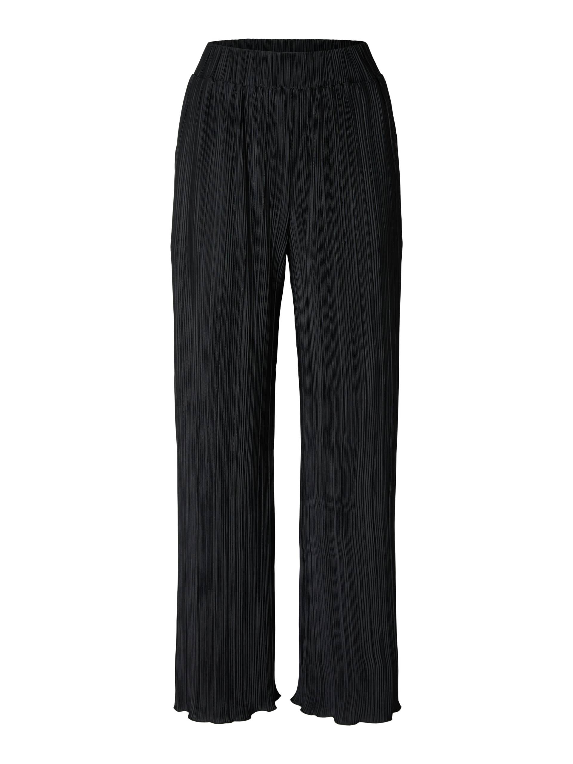 SELECTED WOMEN - SLFELLIE HW PLISSE PANT black - Gr. - L von SELECTED WOMEN