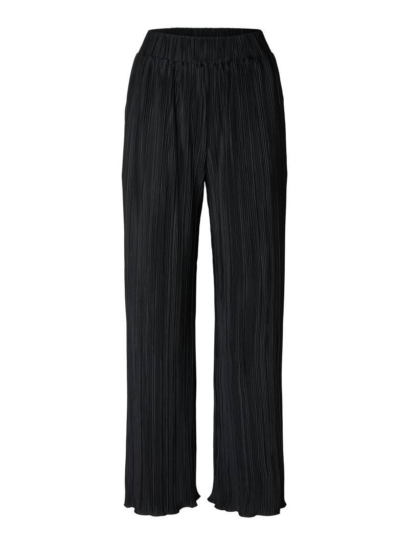 SELECTED WOMEN - SLFELLIE HW PLISSE PANT black - Gr. - L von SELECTED WOMEN