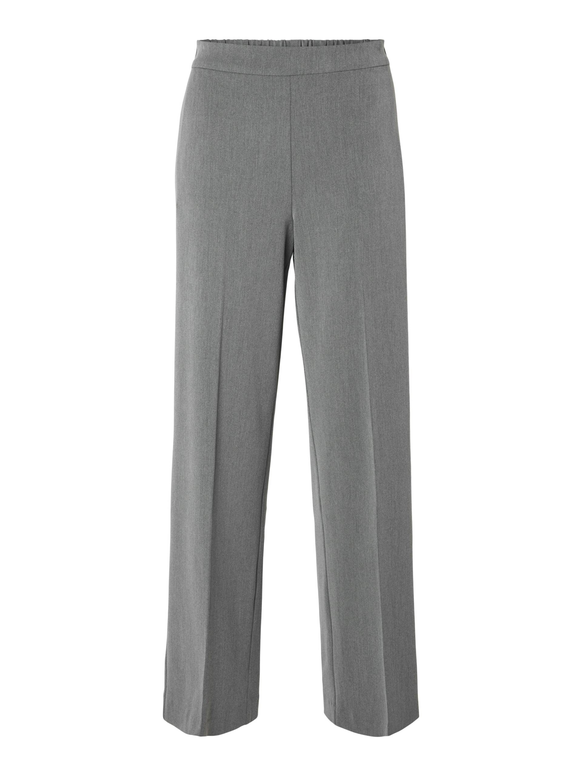 SELECTED WOMEN - SLFEMMA-TARA MW WIDE PANT NOOS medium grey melange - Gr. - 38/32 von SELECTED WOMEN