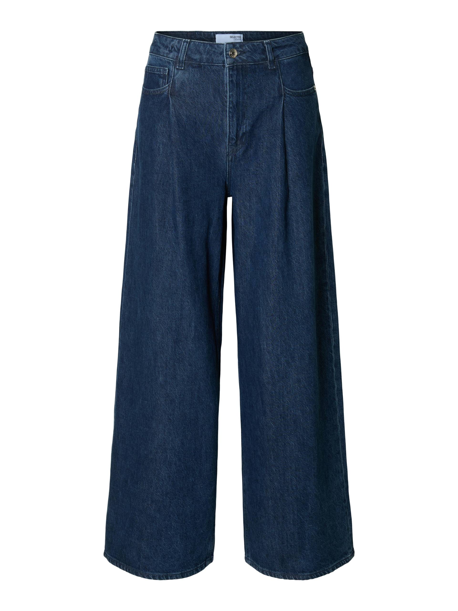 SELECTED WOMEN - SLFEXTRA WIDE SELMA-NOA HW JEANS dark blue denim - Gr. - 31/32 von SELECTED WOMEN