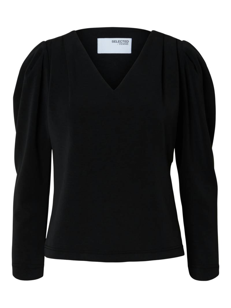 SELECTED WOMEN - SLFFENJA LS V-NECK TOP black - Gr. - L von SELECTED WOMEN