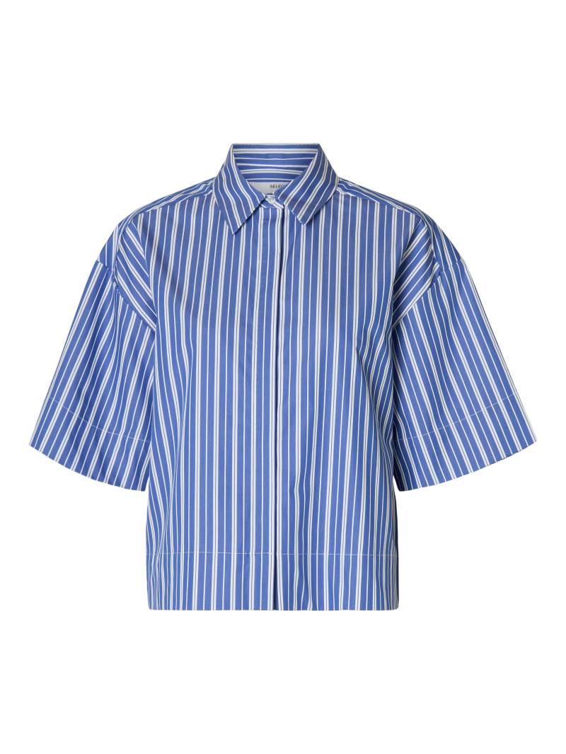 SELECTED WOMEN - SLFFIA 2/4 CROPPED STRIPED SHIRT B dazzling blue - Gr. - 38 von SELECTED WOMEN