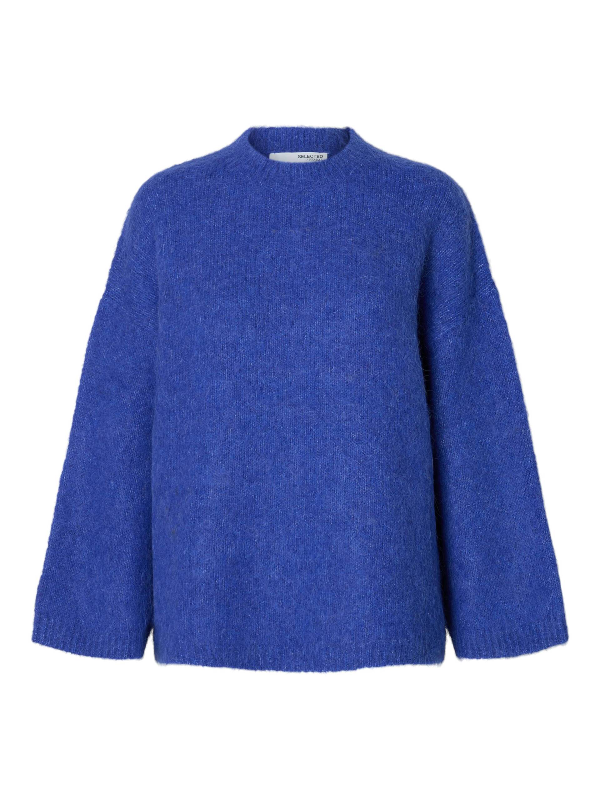 SELECTED WOMEN - SLFGABRIELLA LS KNIT NEW O-NECK NOOS dazzling blue - Gr. - S von SELECTED WOMEN