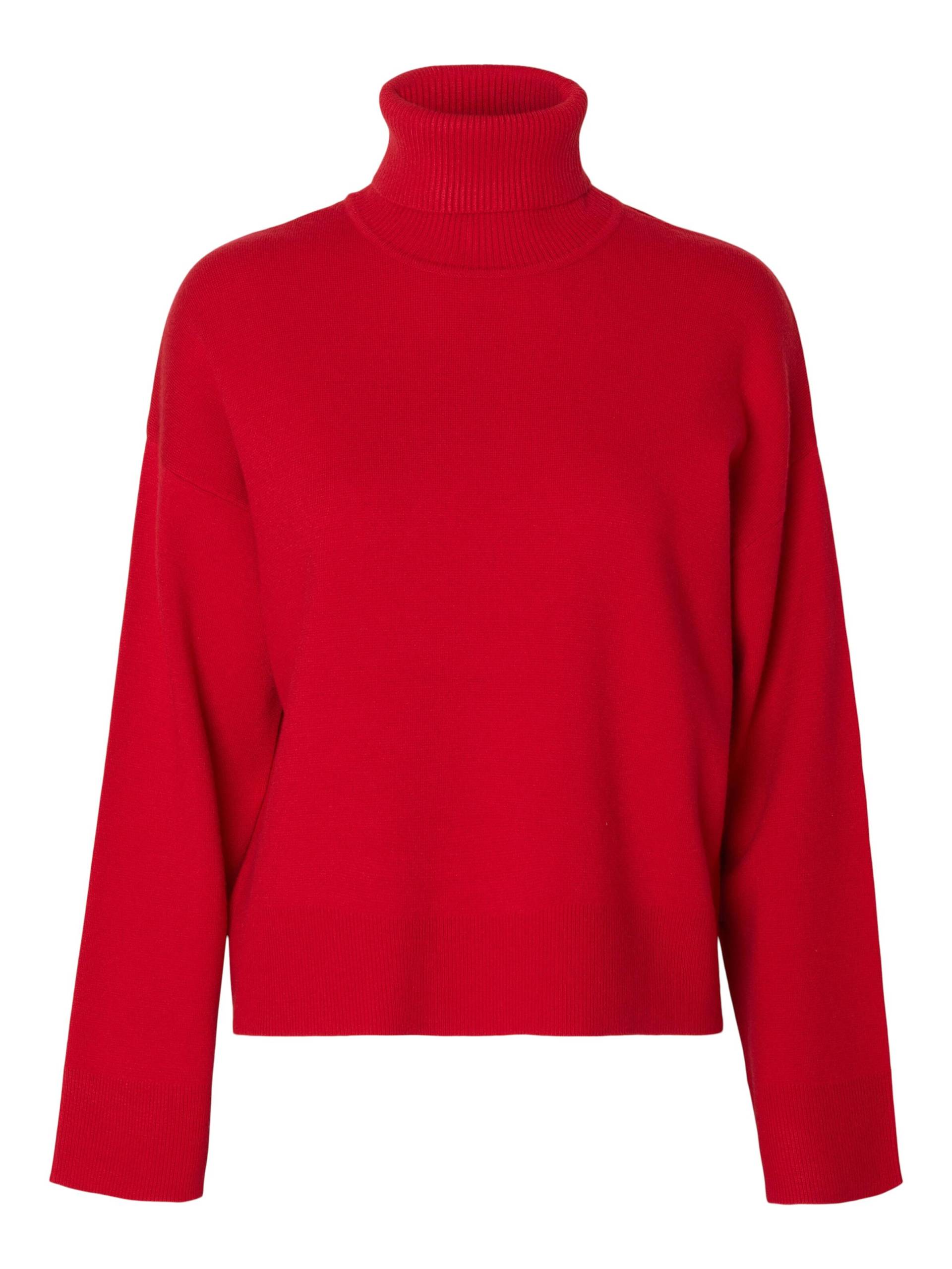 SELECTED WOMEN - SLFKAMMA LS KNIT ROLL NECK NOOS equestrian red - Gr. - L von SELECTED WOMEN