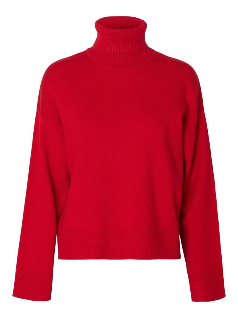 SELECTED WOMEN - SLFKAMMA LS KNIT ROLL NECK NOOS equestrian red - Gr. - L von SELECTED WOMEN