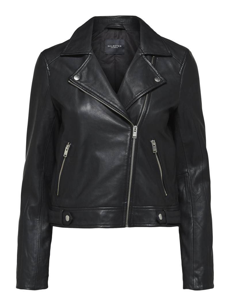 SELECTED WOMEN - SLFKATIE LEATHER JACKET B NOOS black - Gr. - 36 von SELECTED WOMEN