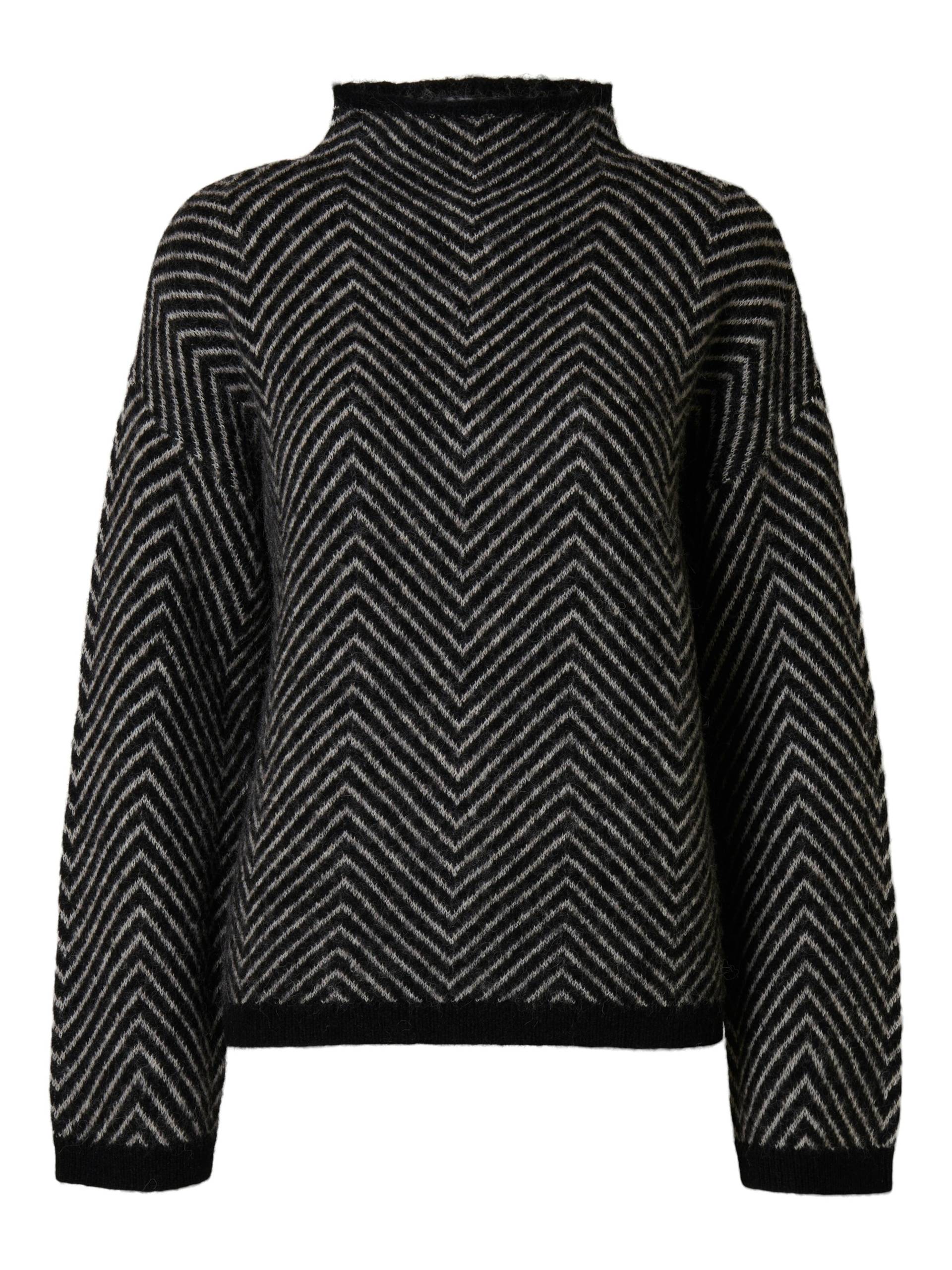 SELECTED WOMEN - SLFLULU LS HERRINGBONE KNIT HIGH NECK black - Gr. - S von SELECTED WOMEN