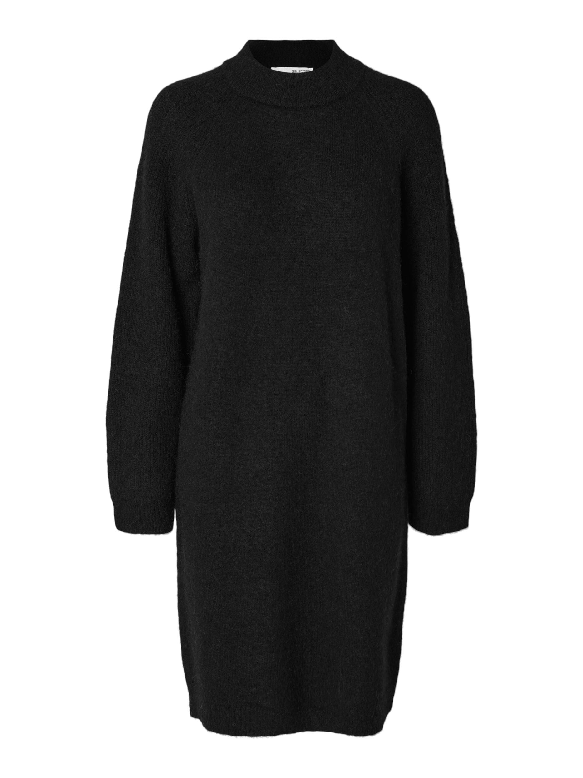 SELECTED WOMEN - SLFLULU LS HIGH NECK KNIT DRESS black - Gr. - L von SELECTED WOMEN