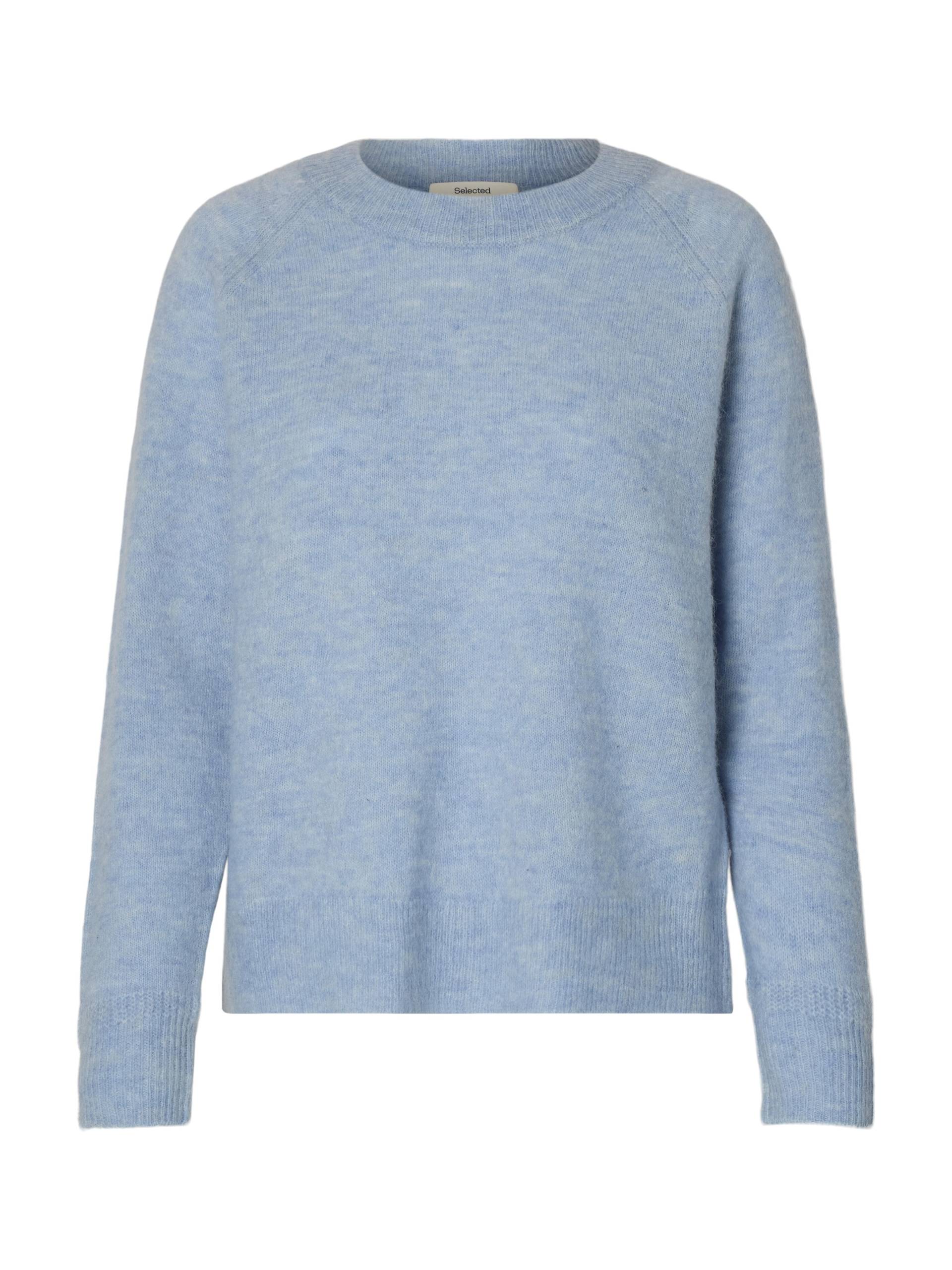 SELECTED WOMEN - SLFLULU LS KNIT O-NECK NOOS cashmere blue - Gr. - L von SELECTED WOMEN