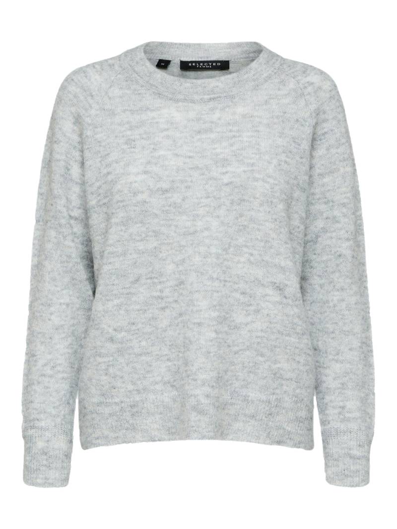 SELECTED WOMEN - SLFLULU LS KNIT O-NECK NOOS light grey melange - Gr. - XL von SELECTED WOMEN
