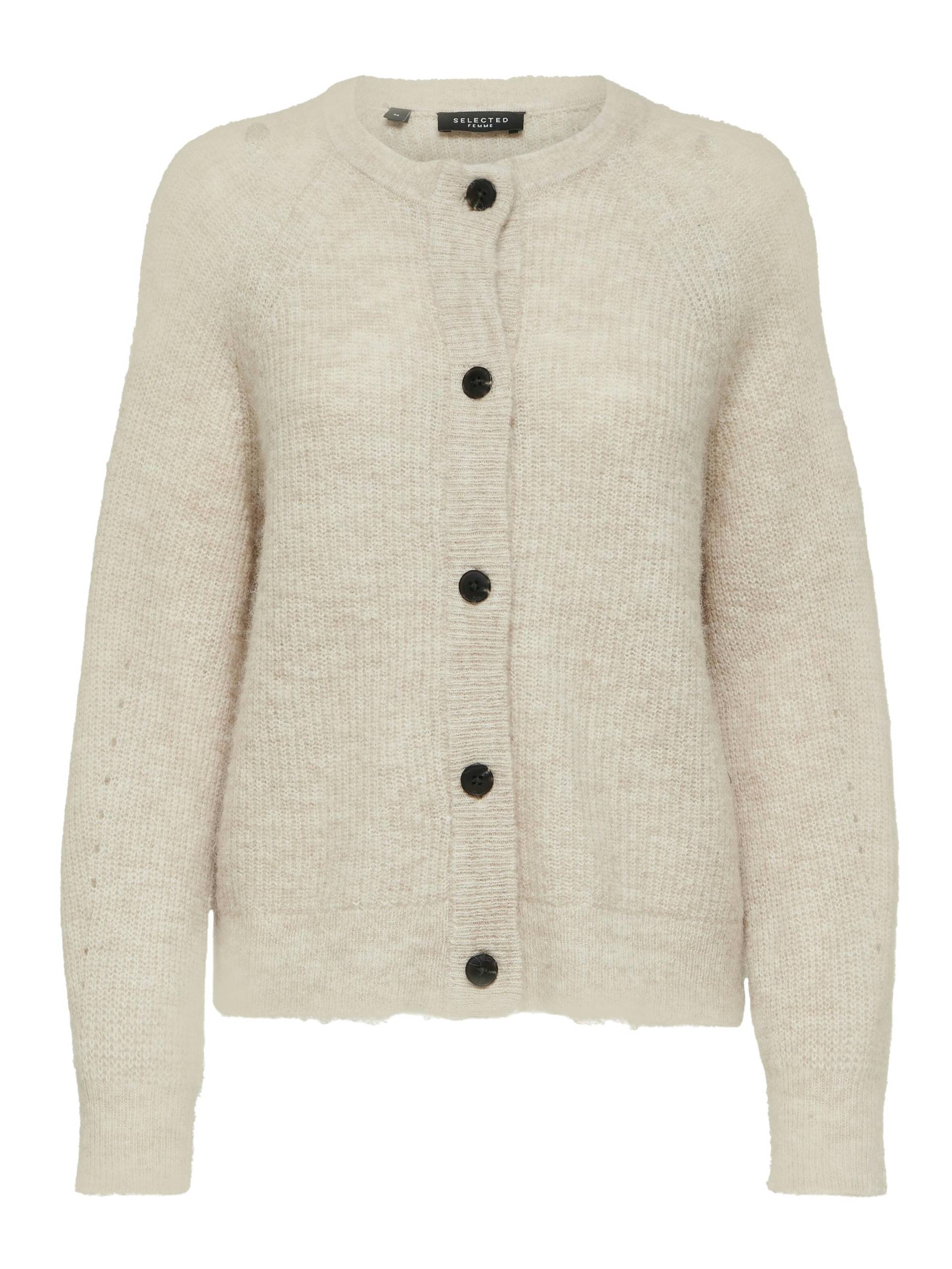 SELECTED WOMEN - SLFLULU LS KNIT SHORT CARDIGAN NOOS birch - Gr. - XS von SELECTED WOMEN