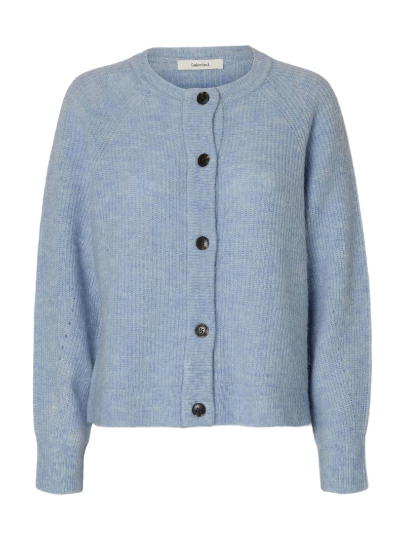 SELECTED WOMEN - SLFLULU LS KNIT SHORT CARDIGAN NOOS cashmere blue - Gr. - XS von SELECTED WOMEN