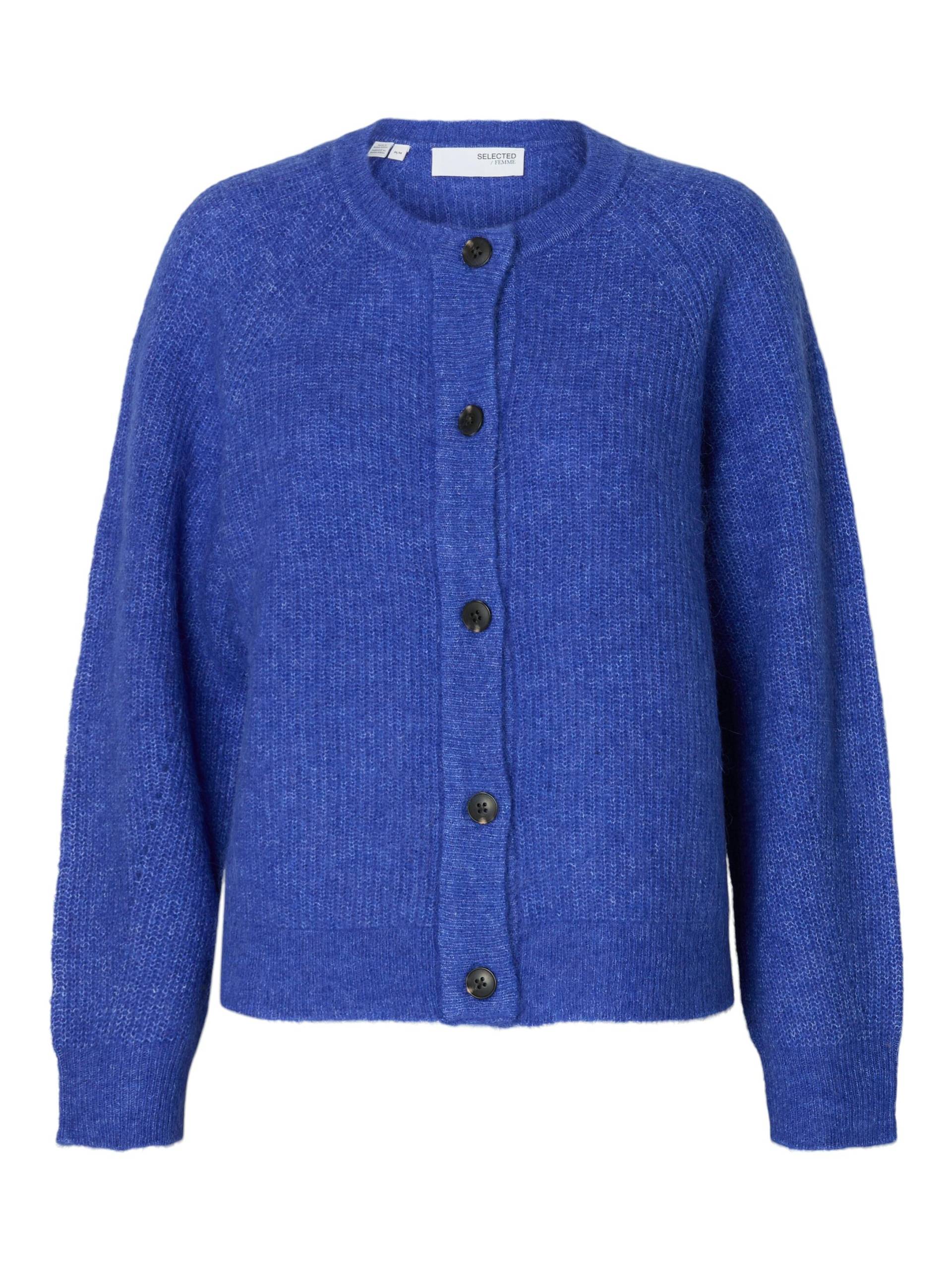 SELECTED WOMEN - SLFLULU LS KNIT SHORT CARDIGAN NOOS dazzling blue - Gr. - L von SELECTED WOMEN