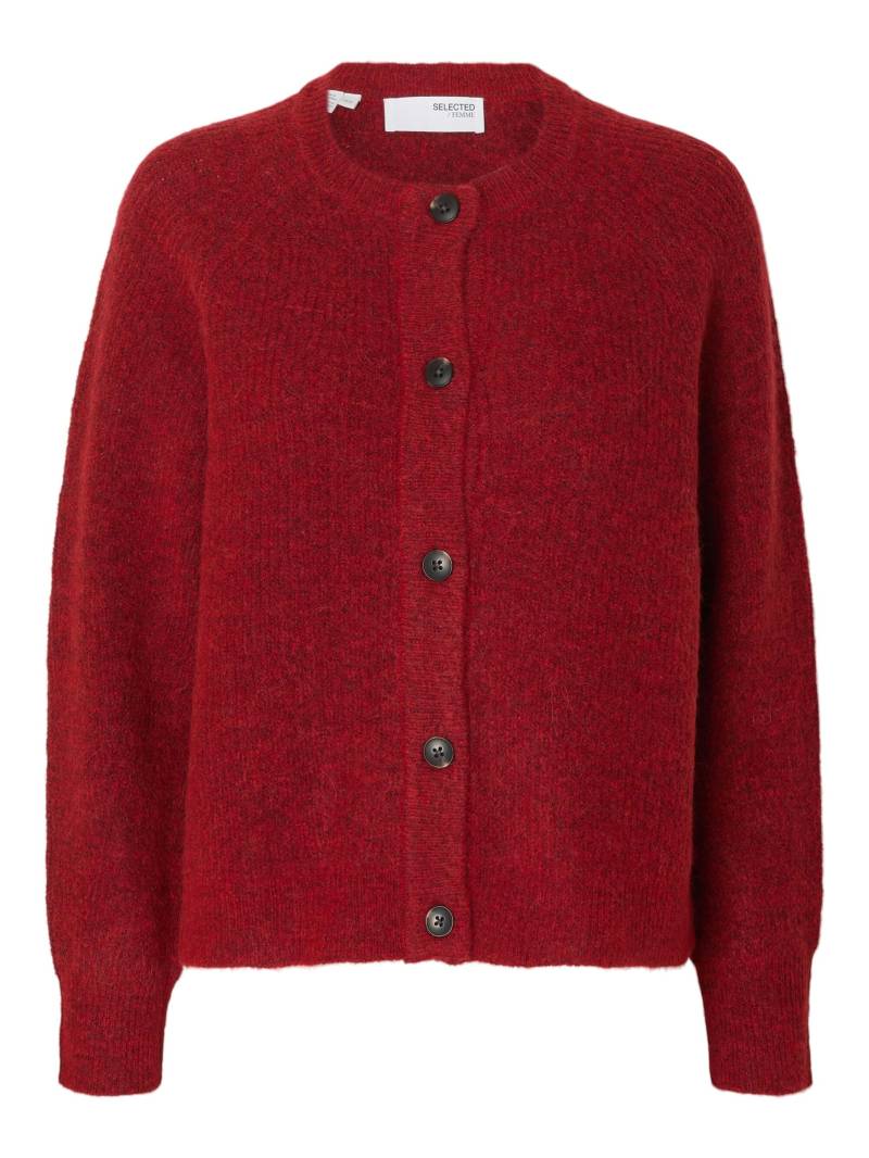 SELECTED WOMEN - SLFLULU LS KNIT SHORT CARDIGAN NOOS equestrian red - Gr. - L von SELECTED WOMEN