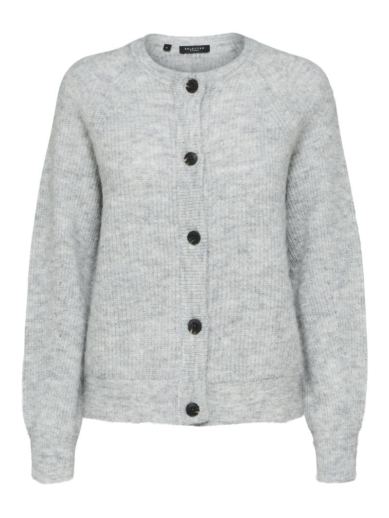 SELECTED WOMEN - SLFLULU LS KNIT SHORT CARDIGAN NOOS light grey melange - Gr. - XL von SELECTED WOMEN
