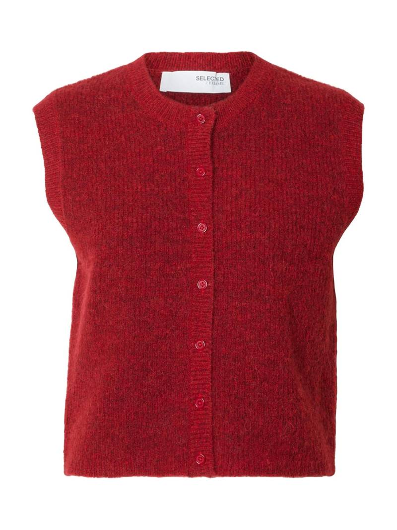 SELECTED WOMEN - SLFLULU SL BUTTON O-NECK VEST NOOS equestrian red - Gr. - L von SELECTED WOMEN