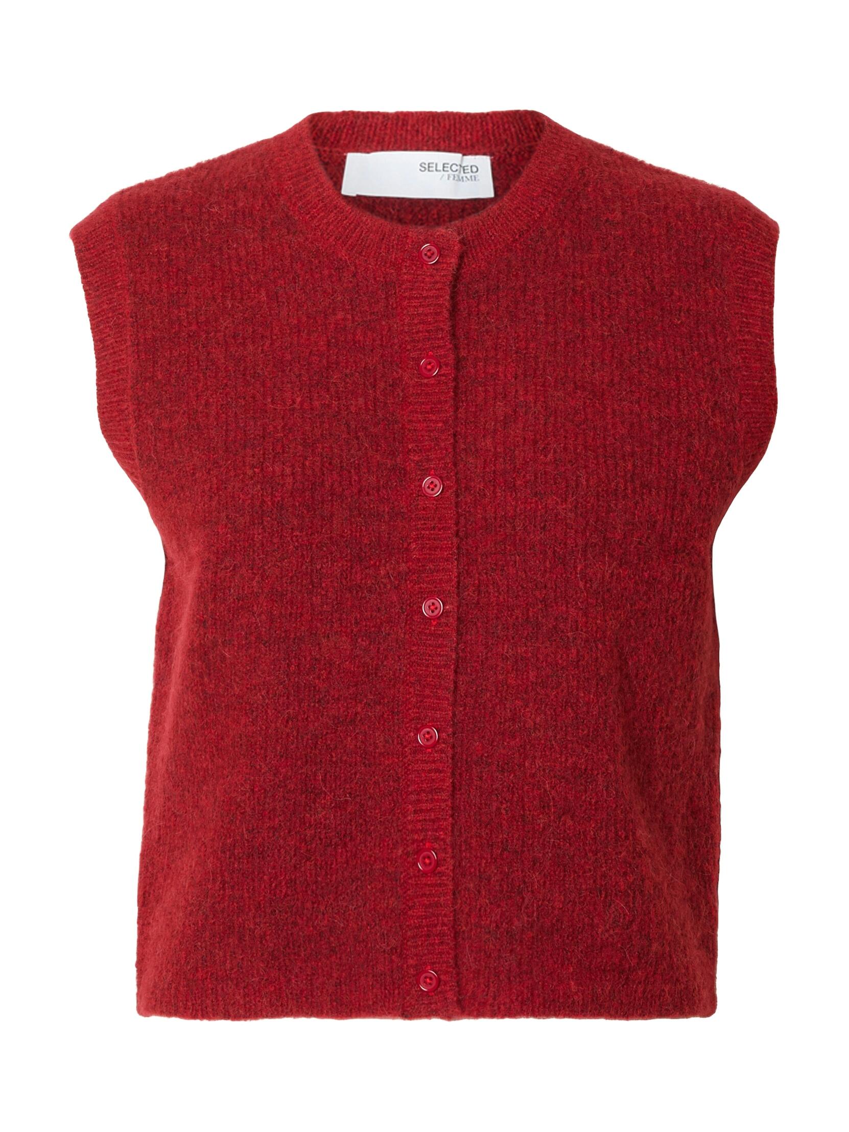 SELECTED WOMEN - SLFLULU SL BUTTON O-NECK VEST NOOS equestrian red - Gr. - XL von SELECTED WOMEN