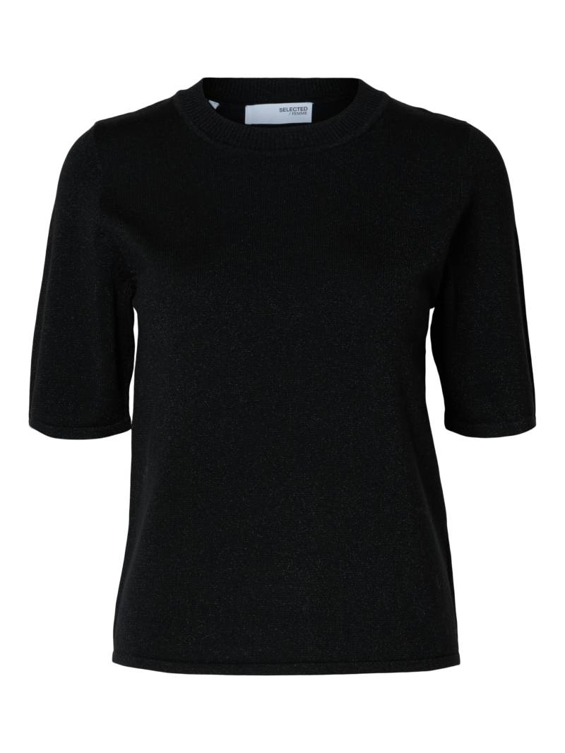 SELECTED WOMEN - SLFLURA 2/4 KNIT O-NECK black - Gr. - XS von SELECTED WOMEN