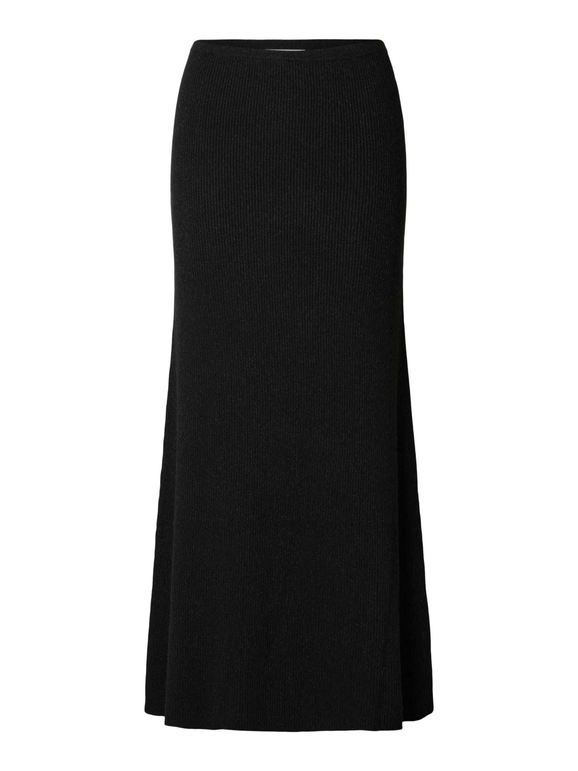 SELECTED WOMEN - SLFLURA LUREX HW KNIT SKIRT black - Gr. - XS von SELECTED WOMEN