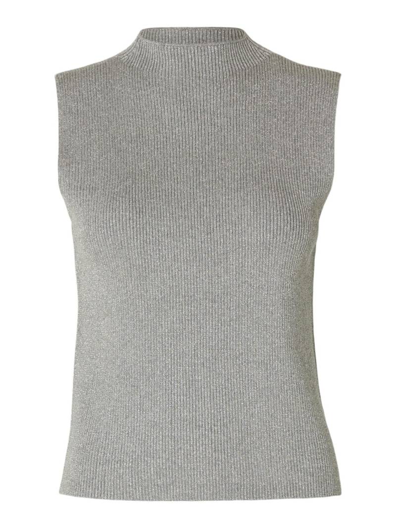 SELECTED WOMEN - SLFLURA LUREX SL KNIT HIGH NECK medium grey melange - Gr. - XL von SELECTED WOMEN