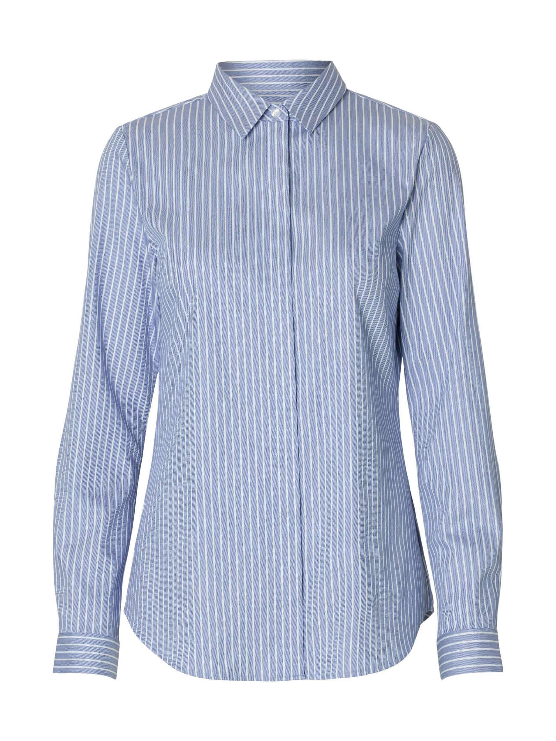 SELECTED WOMEN - SLFROMIE LS STRIPED FITTED SHIRT NOOS dusty blue - Gr. - 34 von SELECTED WOMEN