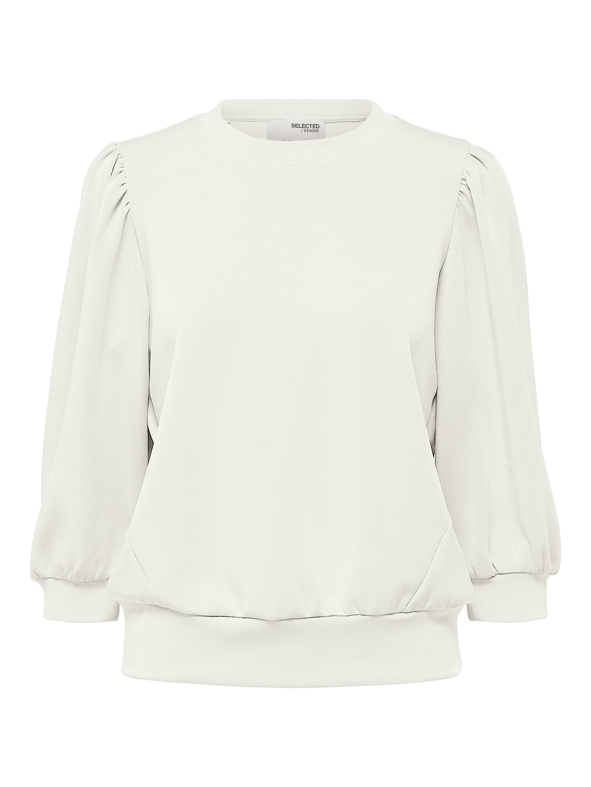 SELECTED WOMEN - SLFTENNY 3/4 SWEAT TOP NOOS snow white - Gr. - L von SELECTED WOMEN