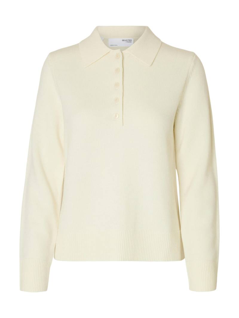 SELECTED WOMEN - SLFTHEA LS KNIT CHUNKY COLLAR NECK snow white - Gr. - XL von SELECTED WOMEN