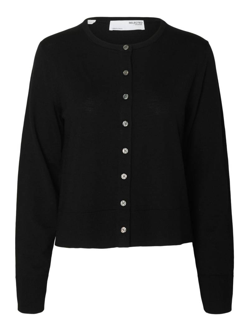 SELECTED WOMEN - SLFTHEA LS KNIT MERINO CARDIGAN NOOS black - Gr. - M von SELECTED WOMEN
