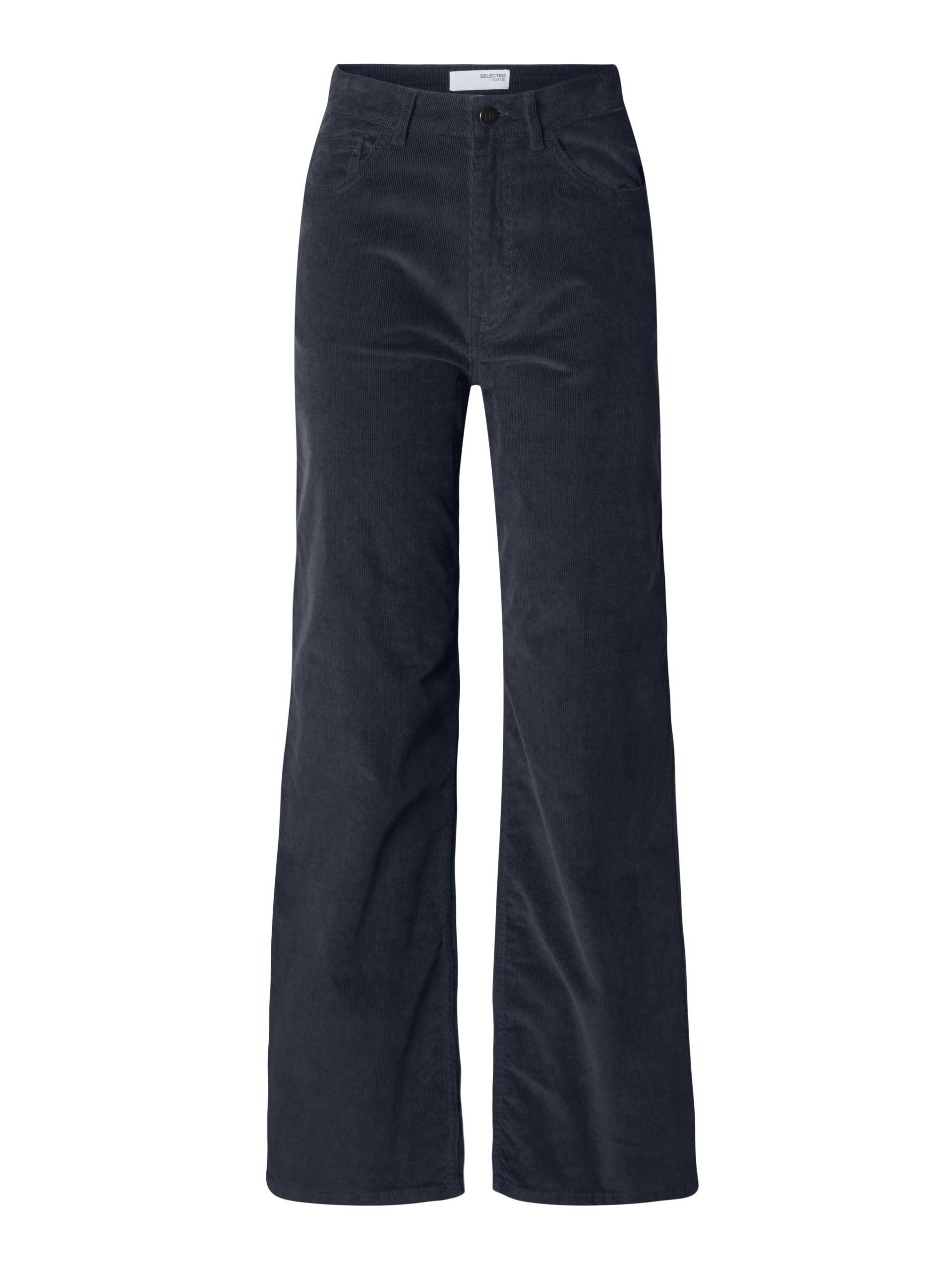 SELECTED WOMEN - SLFWIDE RUNA HW CORDUROY PANT NOOS dark sapphire - Gr. - 30/32 von SELECTED WOMEN