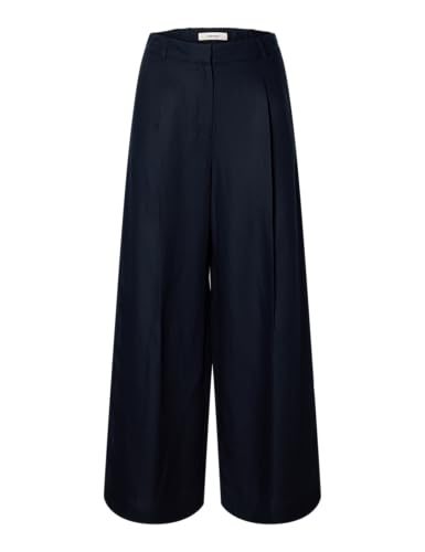 Slflyra Hw Wide Linen Blend Pant Noos von SELECTED WOMEN