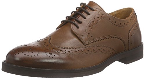 SELECTED Herren SHDMARC Shoe Brogue Schnürhalbschuhe, Braun (Cognac) von SELECTED