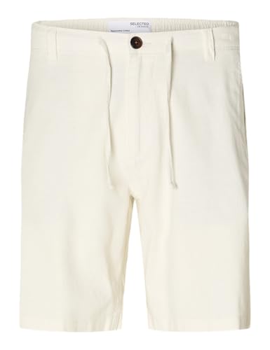 SELECTED HOMME Herren Slhregular-brody Linen Shorts Noos, Cloud Dancer, XXL von SELETED HOMME