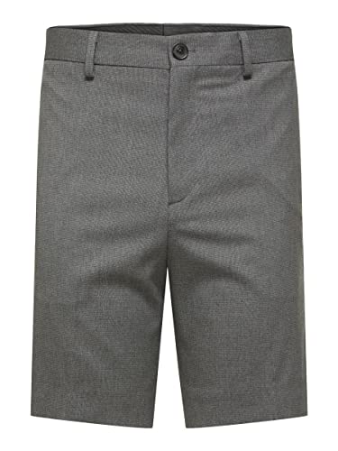 SELECTED HOMME Herren Slhslim-adam Shorts B Noos, Medium Grey Melange/Pattern:herringbone, S von SELETED HOMME