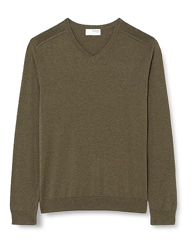 SELETED HOMME Herren SLHBERG LS Knit V-Neck NOOS Pullover, Ivy Green/Detail:Melange, Small von SELECTED HOMME