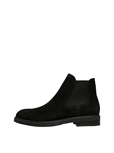 SELETED HOMME Herren SLHBLAKE Suede Chelsea Boot NOOS Chelseaboots, Black, 46 EU von SELETED HOMME