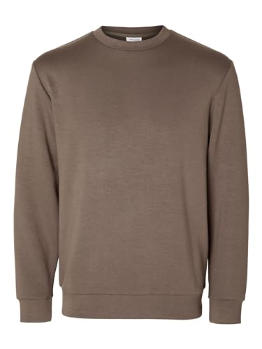 SELETED HOMME Herren SLHEMANUEL Soft Crew Neck Sweat NOOS Sweatshirt, Morel, M von SELETED HOMME
