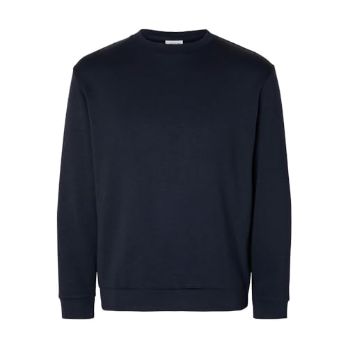 SELETED HOMME Herren SLHEMANUEL Soft Crew Neck Sweat NOOS Sweatshirt, Sky Captain, L von SELECTED HOMME