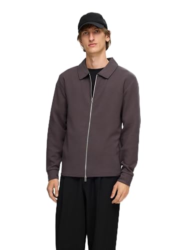 SELETED HOMME Herren SLHEMANUEL Soft Full Zip Sweat NOOS Swetahsirt-Jacke, Forged Iron, XL von SELETED HOMME
