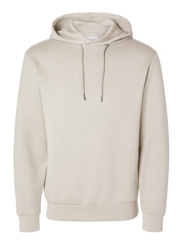 SELETED HOMME Herren SLHEMANUEL Soft Hood Sweat NOOS Kapuzenpullover, Pure Cashmere, XL von SELETED HOMME