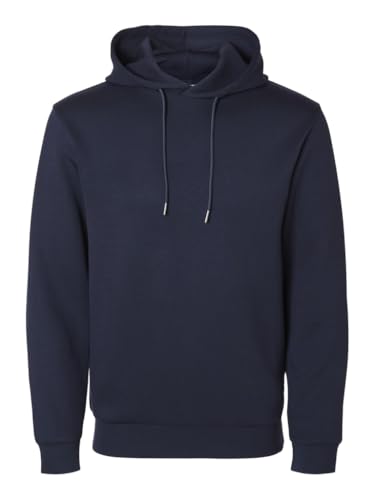 SELETED HOMME Herren SLHEMANUEL Soft Hood Sweat NOOS Kapuzenpullover, Sky Captain, L von SELETED HOMME