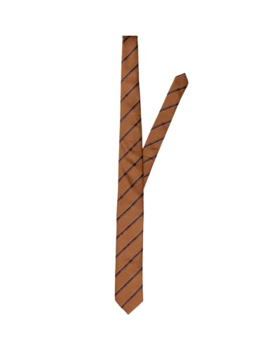SELETED HOMME Herren SLHLANE Stripe TIE NOOS Krawatte, Wood Thrush, ONE Size von SELETED HOMME