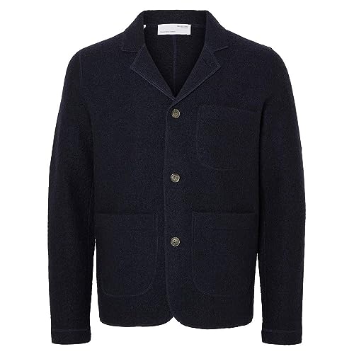 SELETED HOMME Herren SLHNEALY Knit Blazer W NOOS Strickjacke, Sky Captain, XL von SELETED HOMME